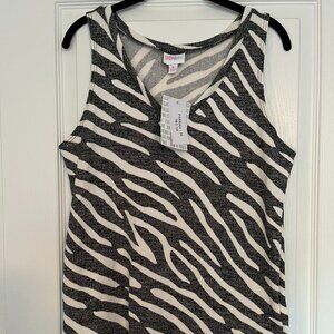 NEW LuLaRoe FARRAH Knit Tank Sleeveless Top Blouse Women's MEDIUM Zebra Animal